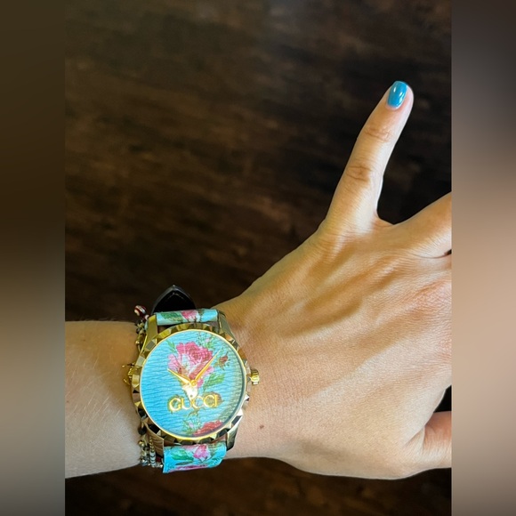 GUCCI YA1264085 G-Timeless “AQUA FLORA” Ladies Watch - Picture 12 of 16